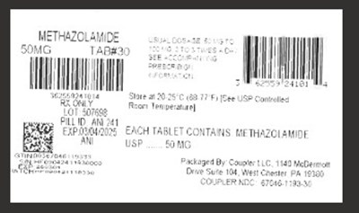 Label (Methazolamide 50mg)